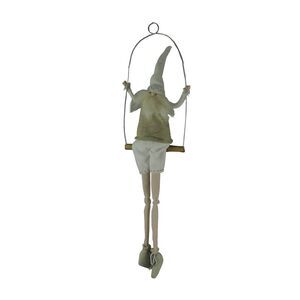 Santa On Swing Christmas Gnome Holiday Elf Hanging Decoration